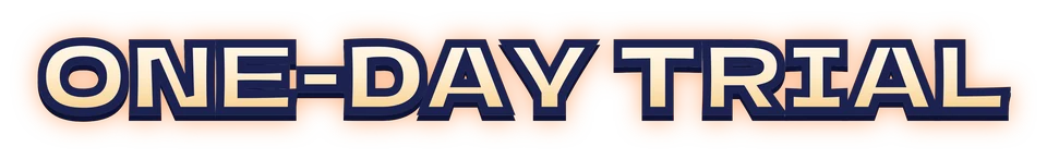 ONE-DAY TRIAL logo, one line