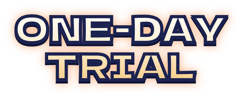 ONE-DAY TRIAL logo, two lines